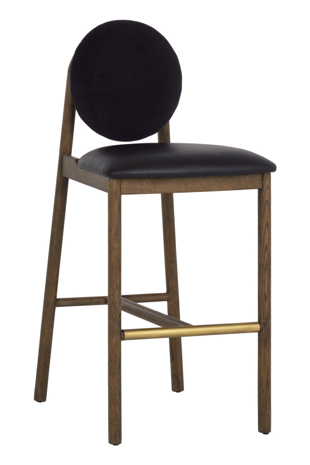 Black Round-Back Bar Stool by Splendido Orabell Barstool