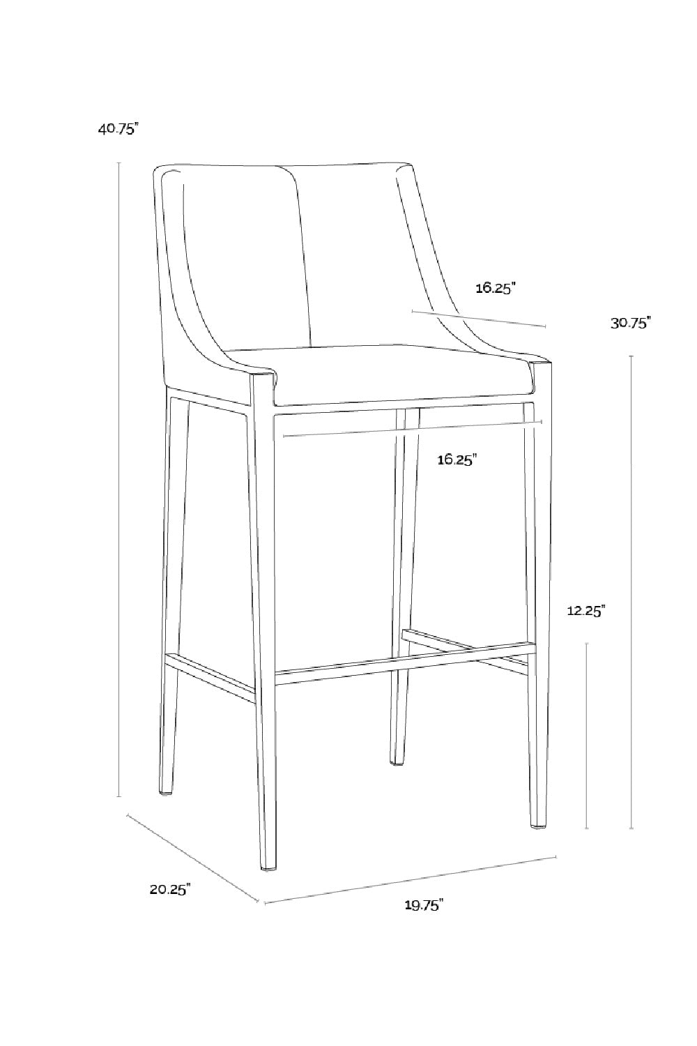 Fabric Upholstered Bar Stool by Splendido Dionne Barstool, alternate view 15