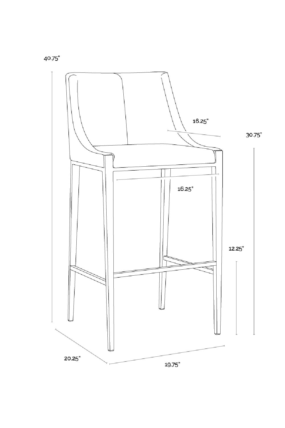 Fabric Upholstered Bar Stool by Splendido Dionne Barstool, alternate view 8