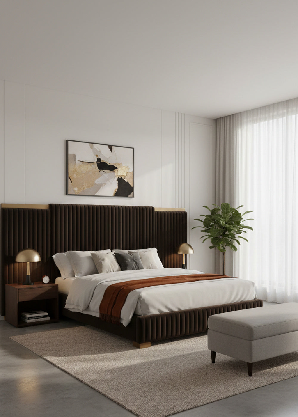Channeled Panel Headboard King Bed by Splendido Tarrant, alternate view 11