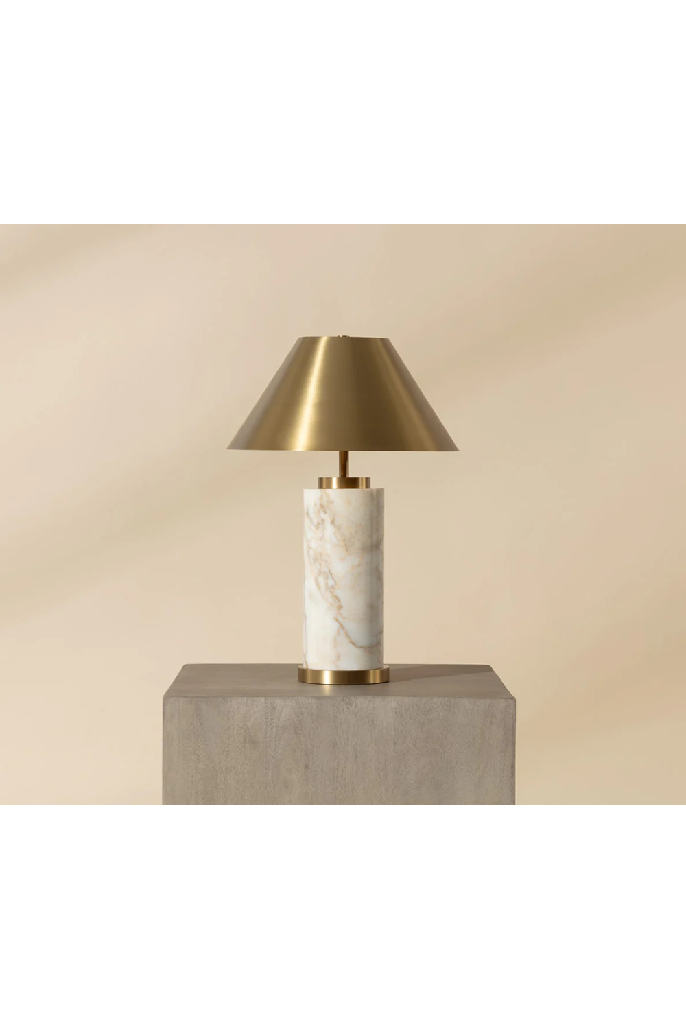 Cylindrical Marble Table Lamp by Splendido Cilla, alternate view 4