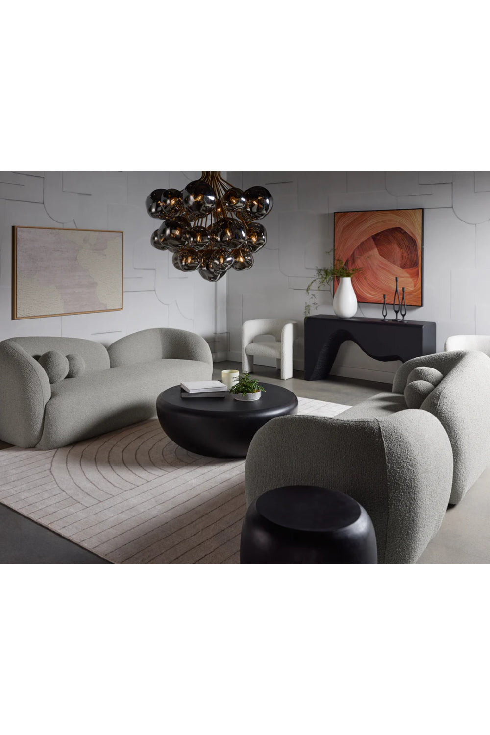 Gray Glass Orbs Chandelier by Splendido Dionis, alternate view 10
