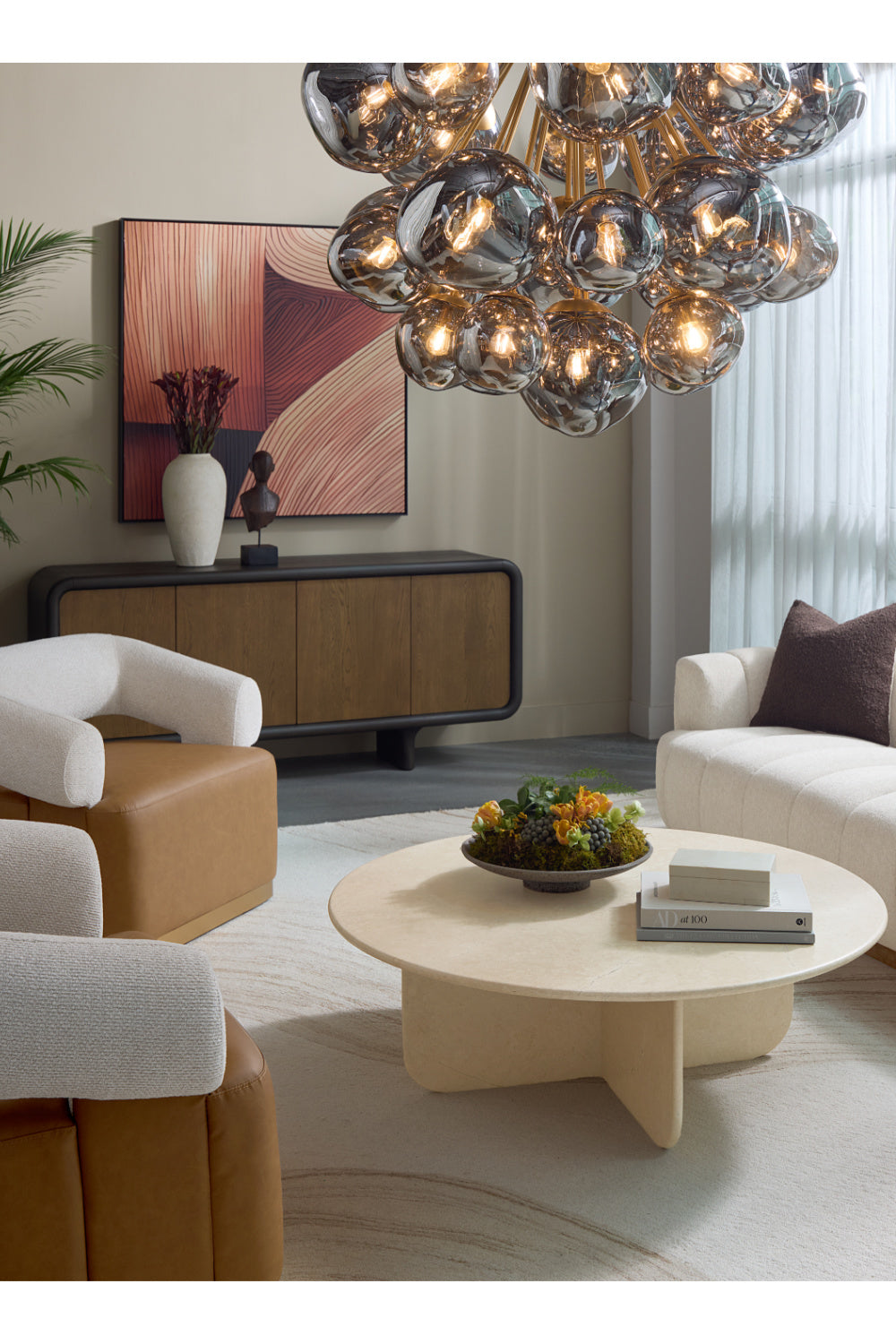 Gray Glass Orbs Chandelier by Splendido Dionis, alternate view 9
