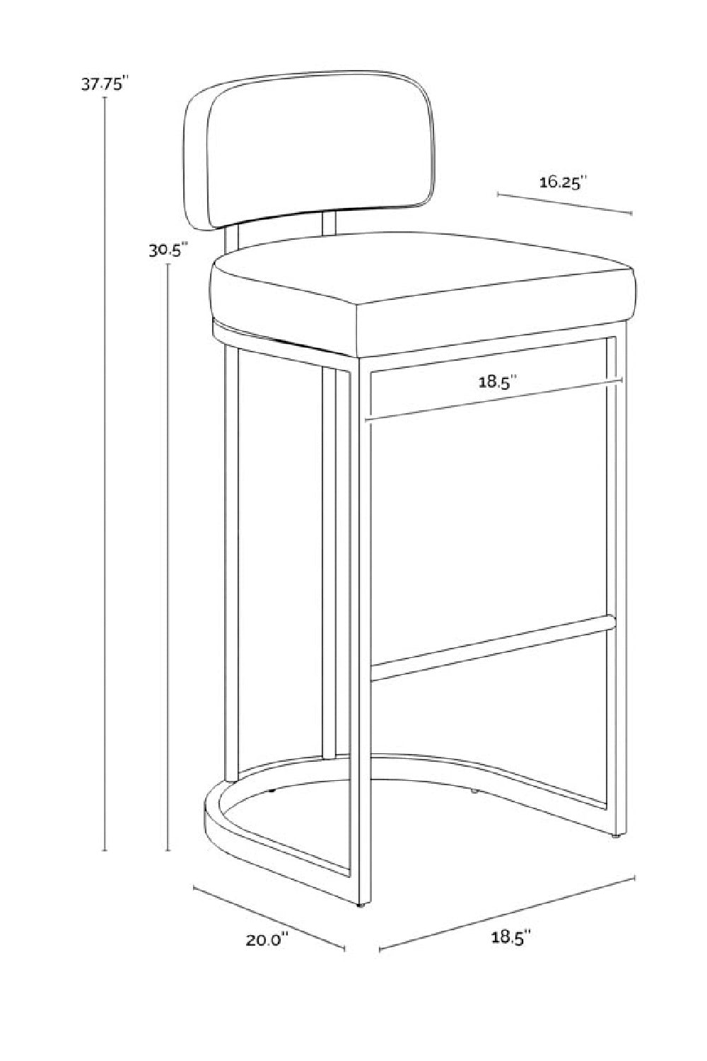Two-Toned Low-Back Bar Stool by Splendido Larissa Barstool, alternate view 22