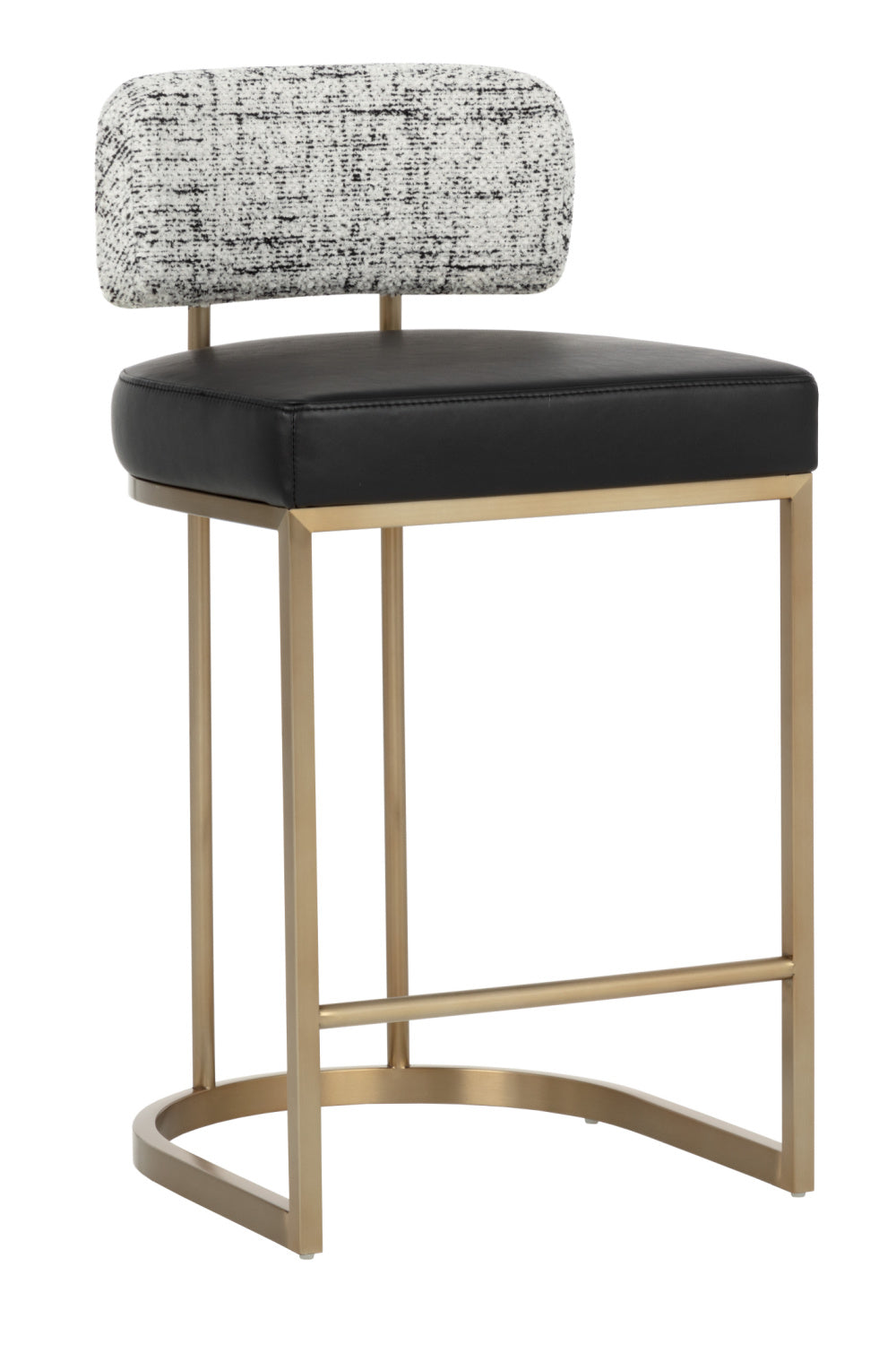 Brass Frame Upholstered Counter Stool by Splendido Larissa, alternate view 3