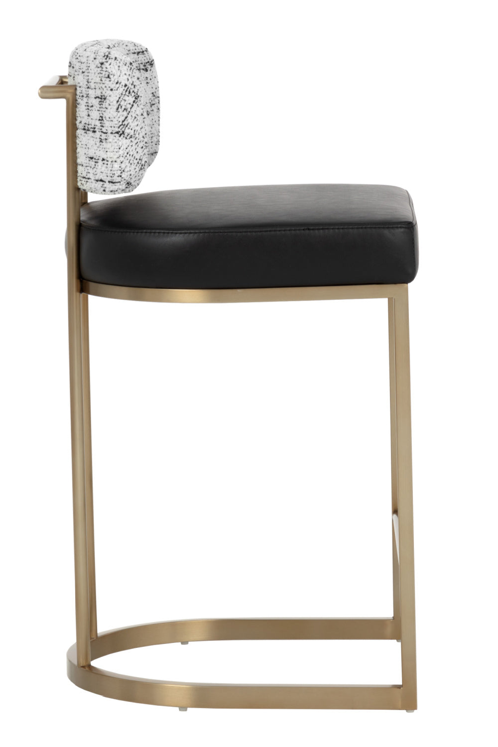 Brass Frame Upholstered Counter Stool by Splendido Larissa, alternate view 4