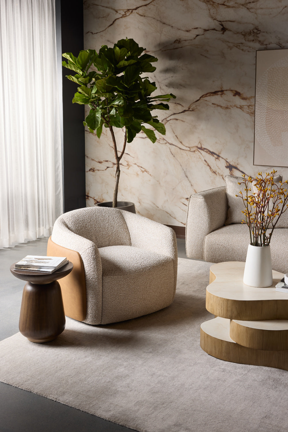 Timber Effect Indoor/Outdoor End Table by Splendido Kiri Outdoor Side Table, alternate view 2