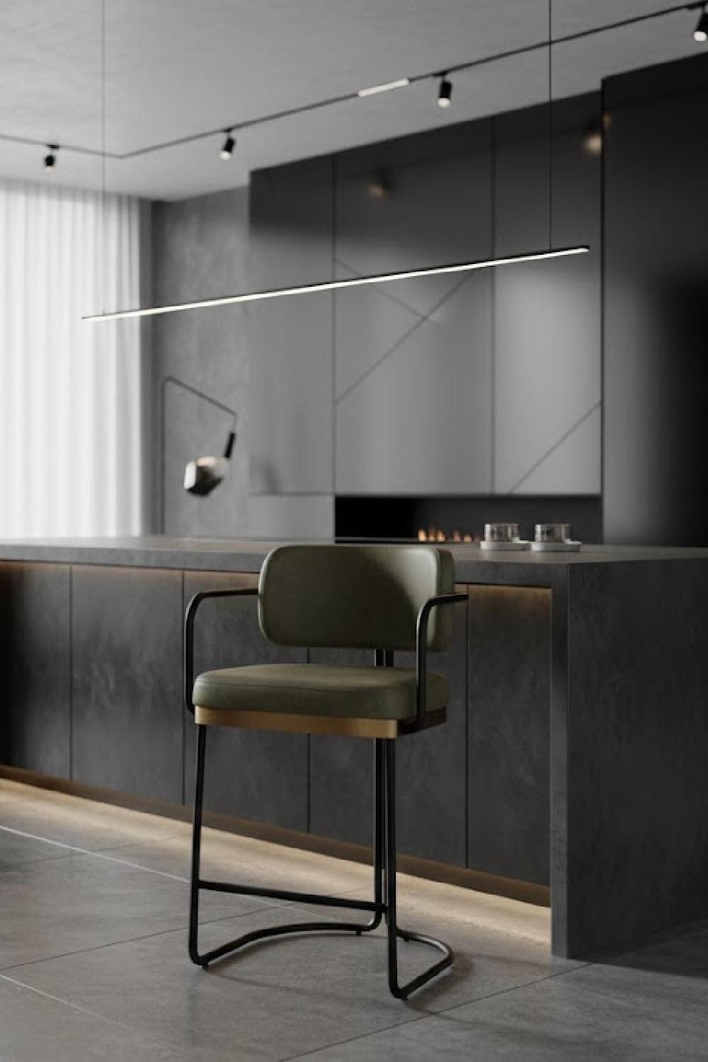 Modern Curved Seating Counter Stool by Splendido Jalen, alternate view 2
