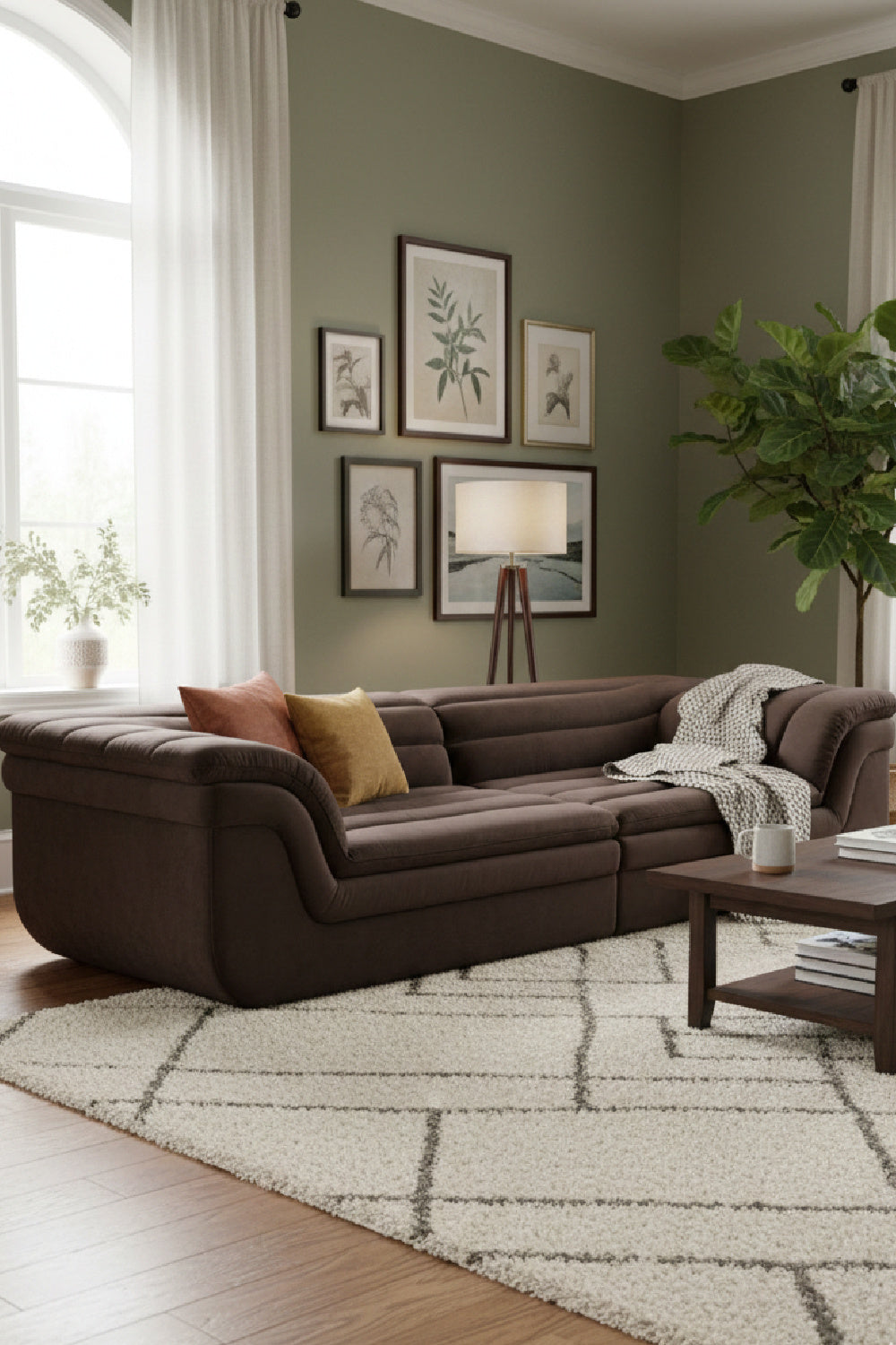 Modern European furniture - Deep-Channeled Fabric Sofa - www.oroa.com