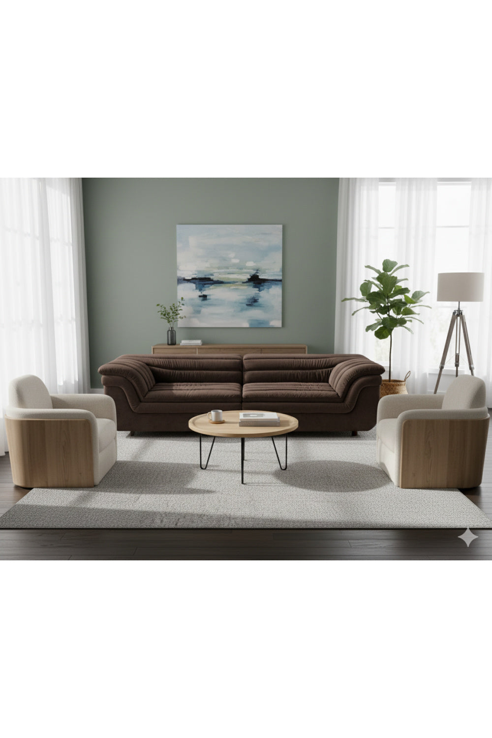 Deep-Channeled Fabric Sofa by Splendido Bello, alternate view 7