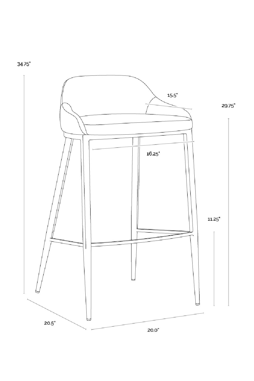 Low-Back Leather Look Bar Stool by Splendido Astra Barstool, alternate view 22