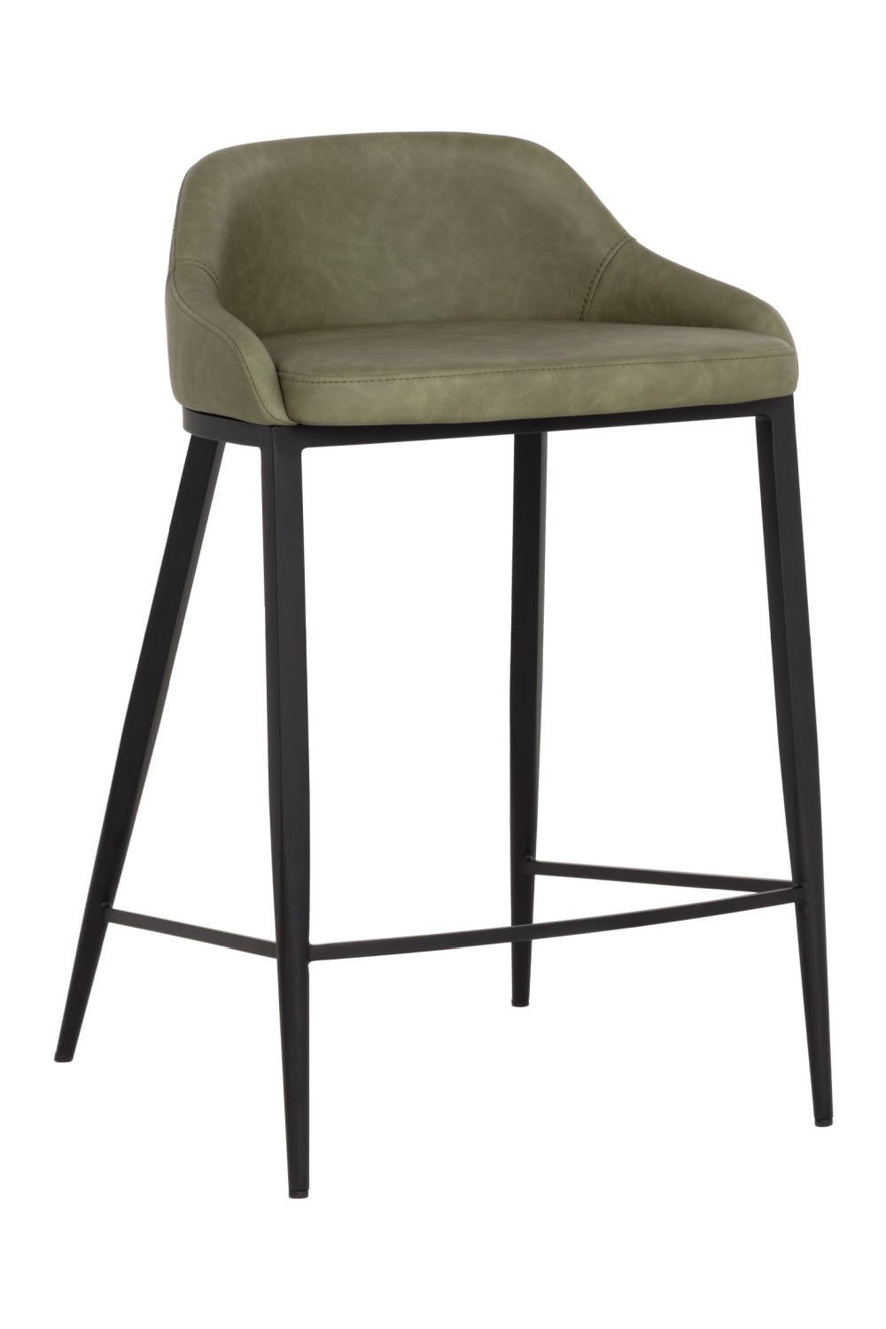 Low-Back Leather-Look Counter Stool by Splendido Astra, alternate view 3