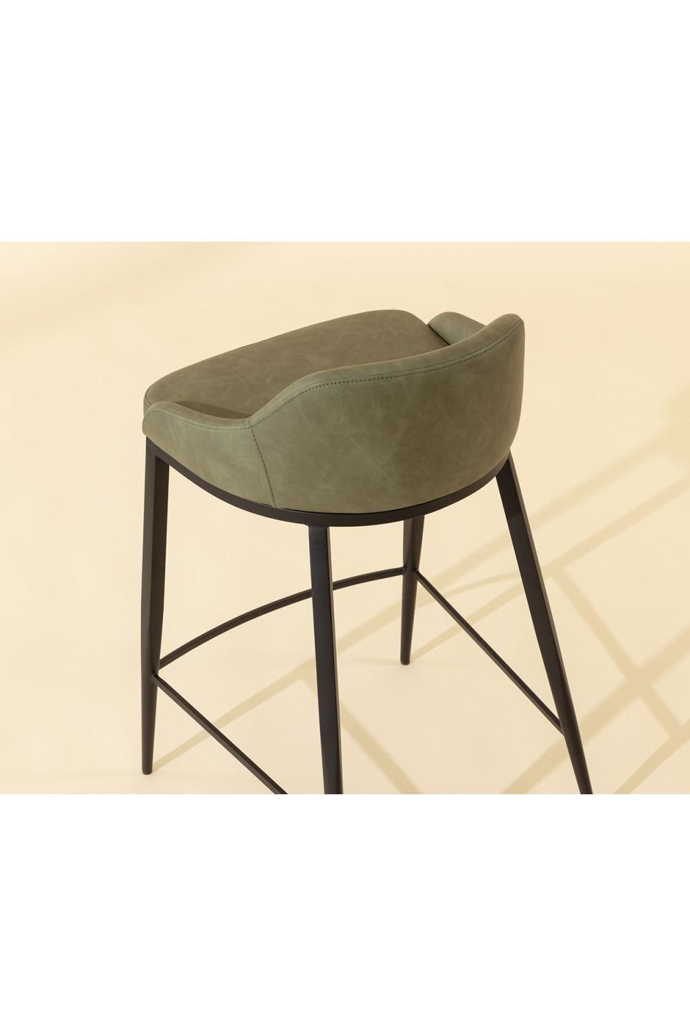 Low-Back Leather-Look Counter Stool by Splendido Astra, alternate view 9