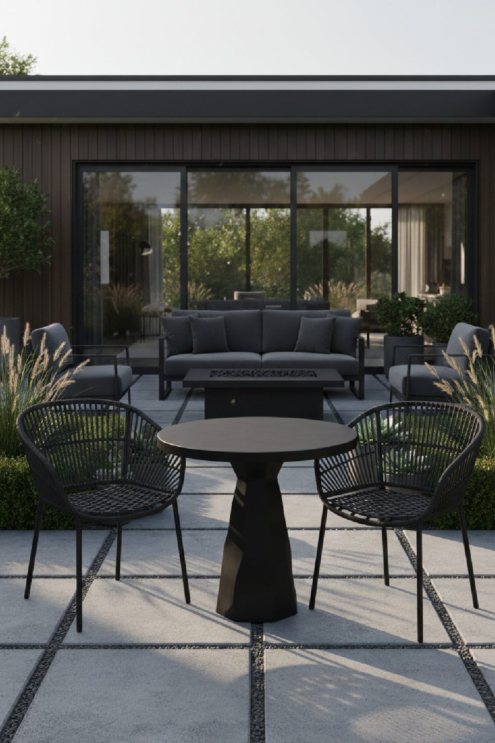 Natural Indoor/Outdoor Travertine Look Bistro Table by Splendido Kliff Outdoor Dining Table, alternate view 16