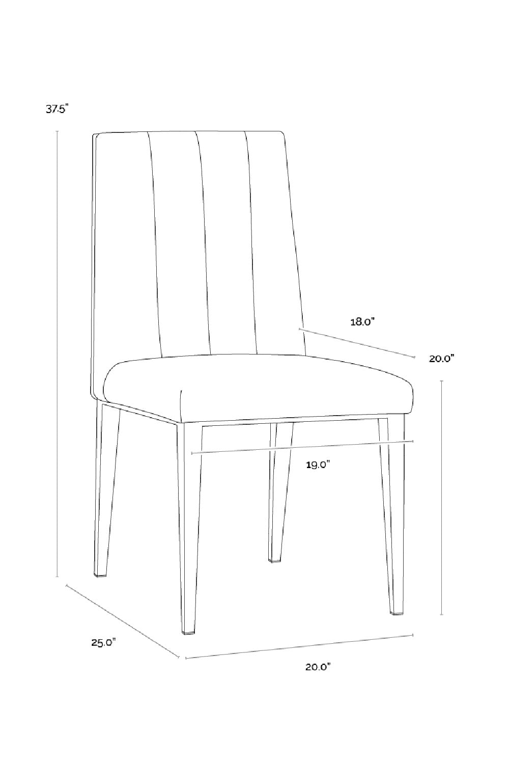 Vertical Channeled Dining Chairs (2) by Splendido Wilbur, alternate view 34