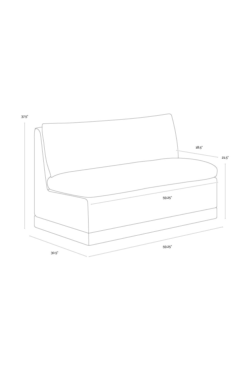 White Rectangular Banquette by Splendido Donatella Bench, alternate view 9