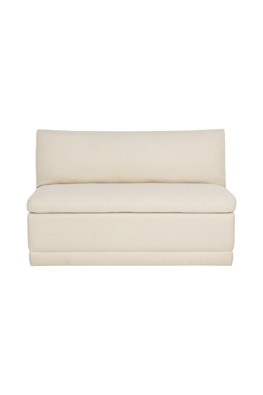 White Rectangular Banquette by Splendido Donatella Bench, alternate view 3