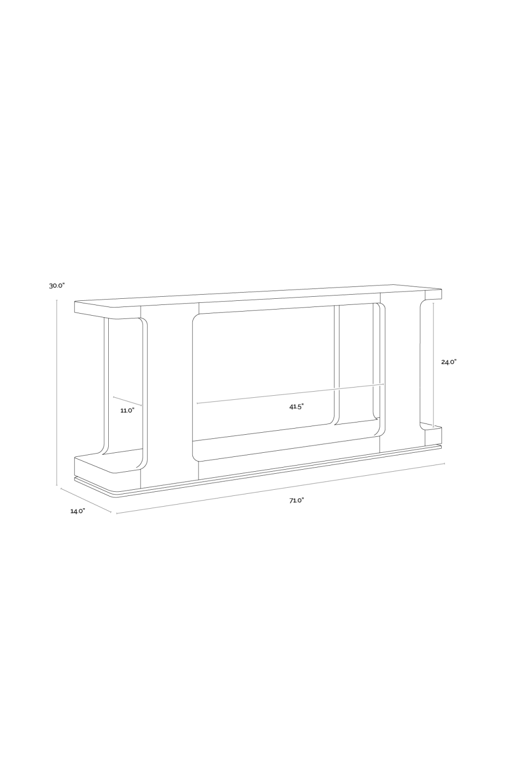 Textured Wood Console Table by Splendido Hercules, alternate view 12