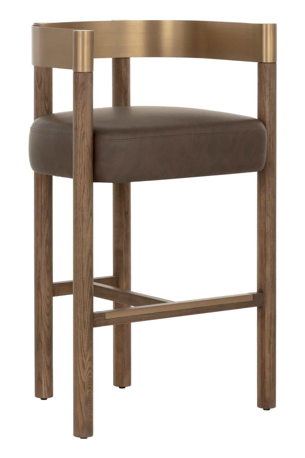 Brown Ash Curved Bar Stool by Splendido Manolo Barstool