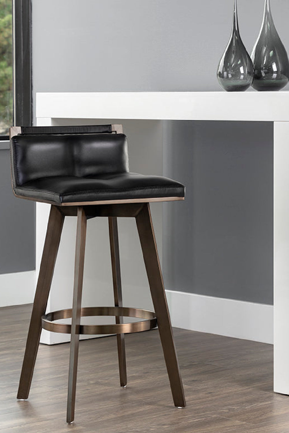 Leather-Look Swivel Bar Stool by Splendido Arizona Barstool, alternate view 18