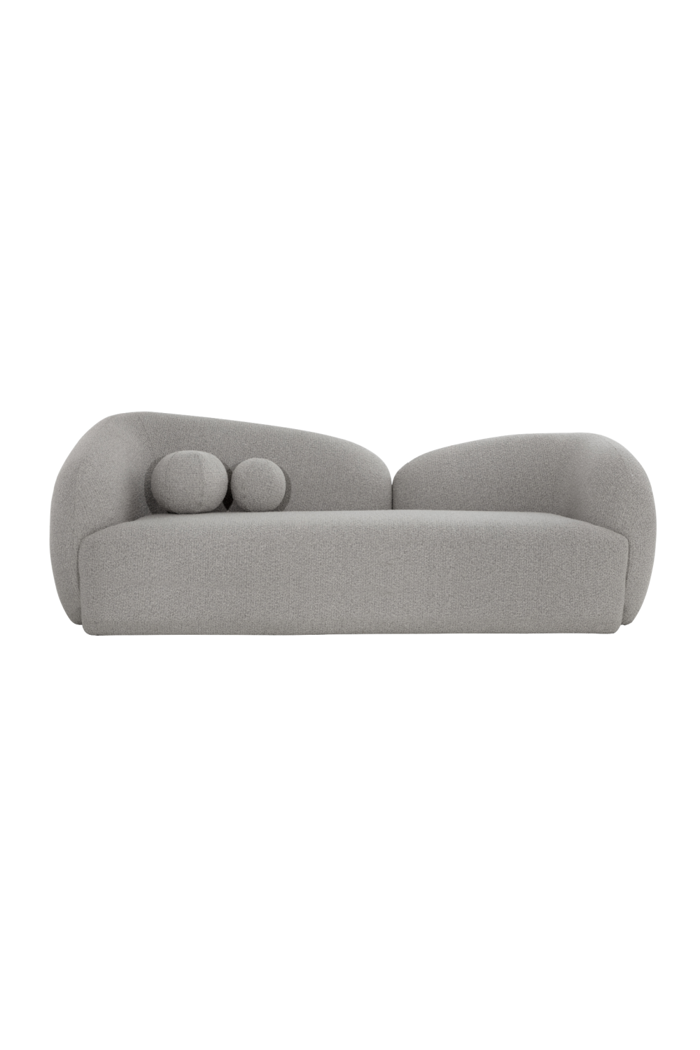 Gray Bouclé Curved Sofa - Sculptural Cloud Design by Splendido Esme, alternate view 3