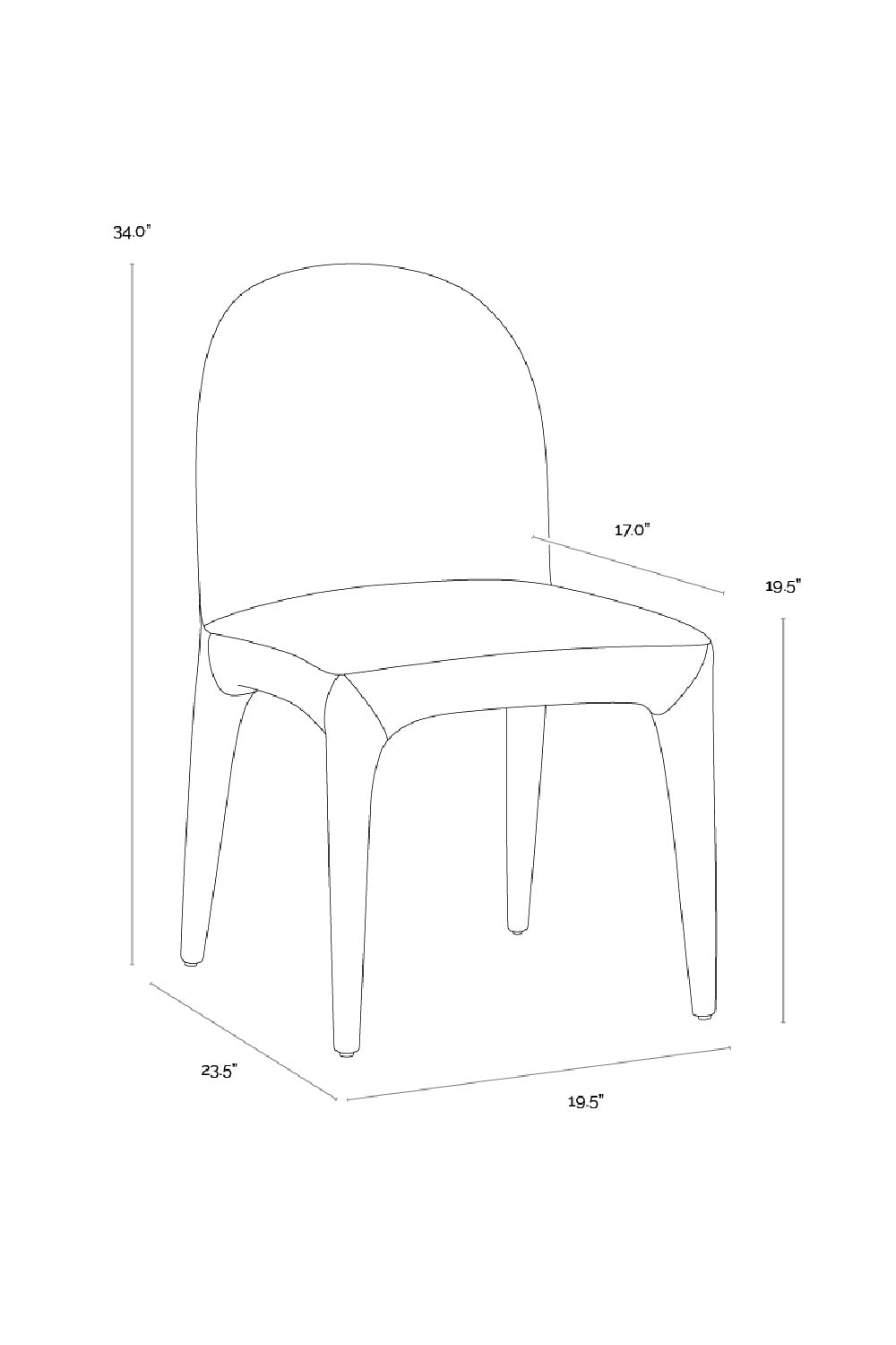 Seamless Upholstered Dining Chairs (2) by Splendido Tamina, alternate view 7