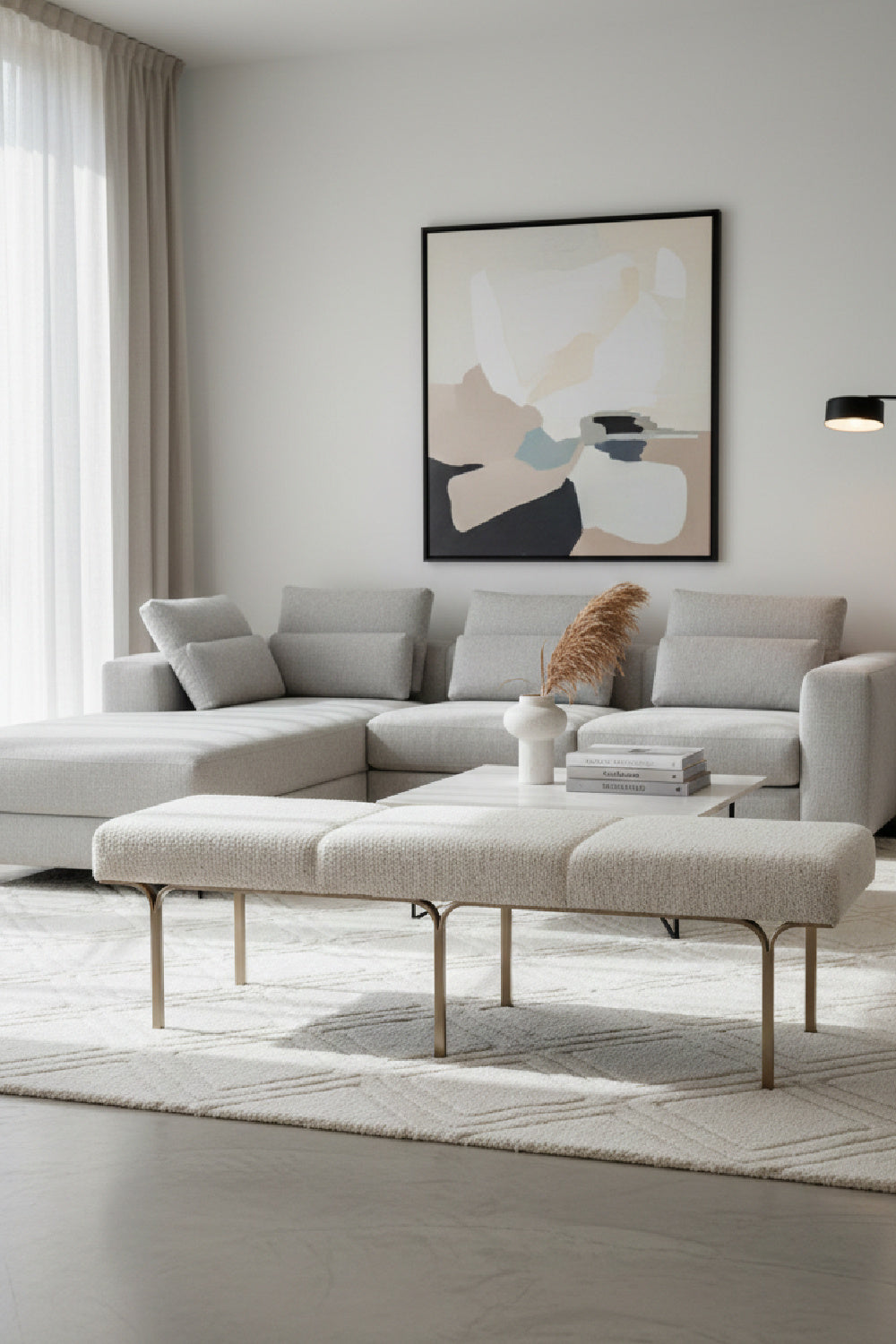 Slim Frame Upholstered Bench by Splendido Nuvella, alternate view 2