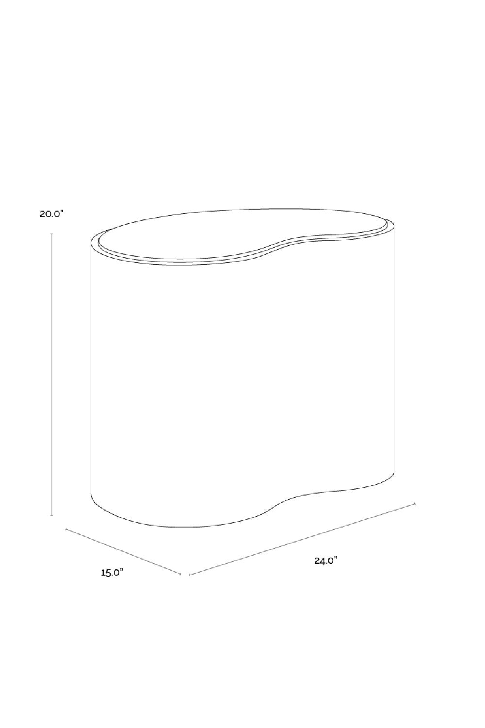 Freeform Travertine-Look Indoor/Outdoor Coffee Table by Splendido Ishiko, alternate view 9
