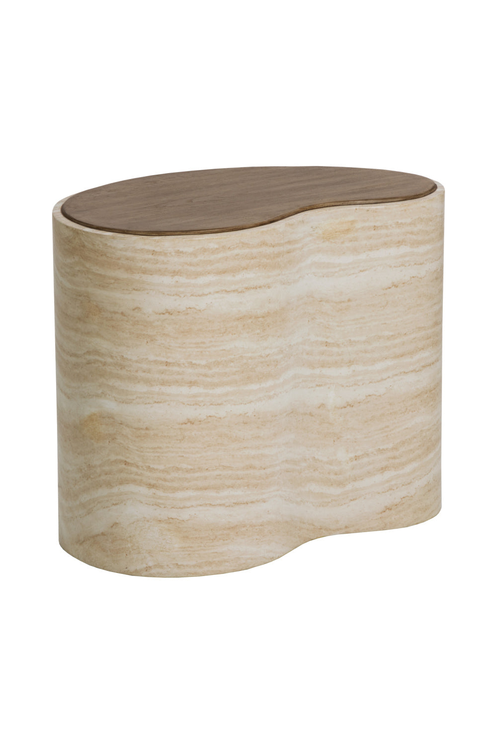 Freeform Travertine-Look Indoor/Outdoor Coffee Table by Splendido Ishiko