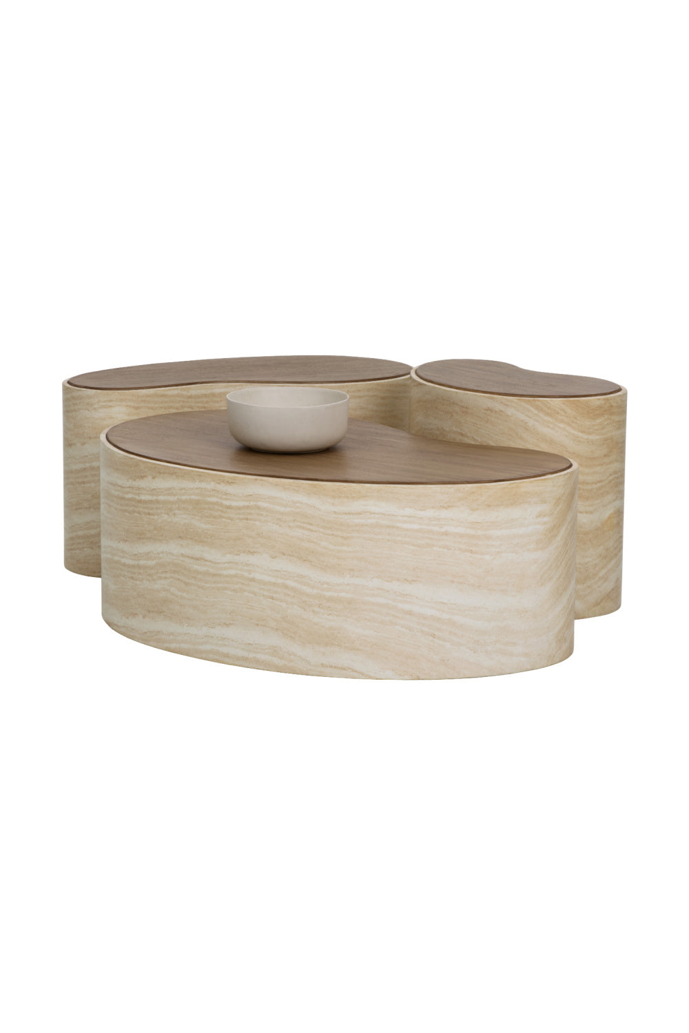 Freeform Travertine-Look Indoor/Outdoor Coffee Table by Splendido Ishiko, alternate view 6