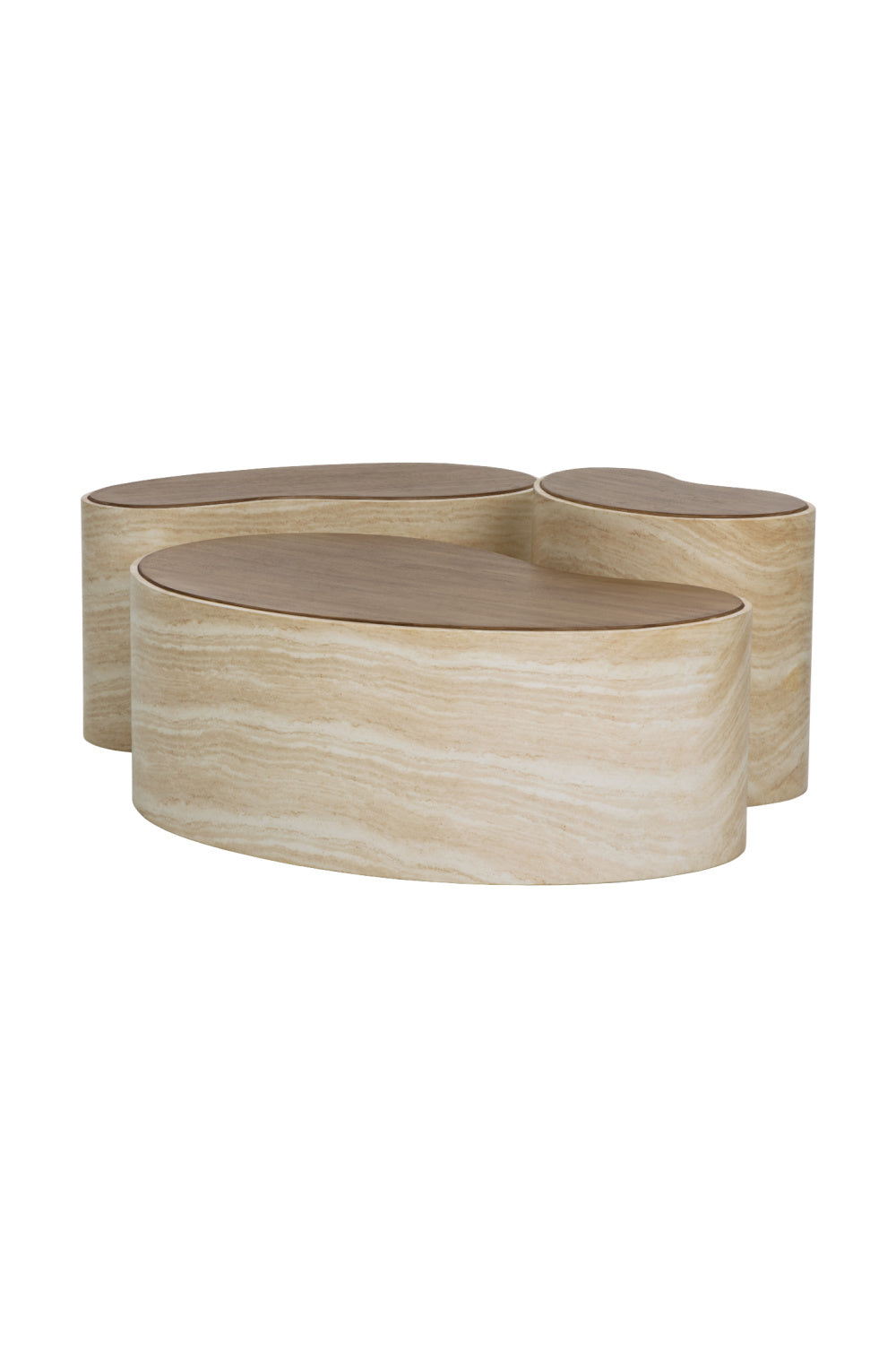 Freeform Travertine-Look Indoor/Outdoor Coffee Table by Splendido Ishiko, alternate view 7