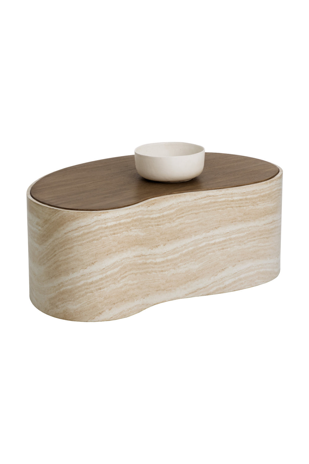 Freeform Travertine-Look Indoor/Outdoor Coffee Table by Splendido Ishiko, alternate view 20