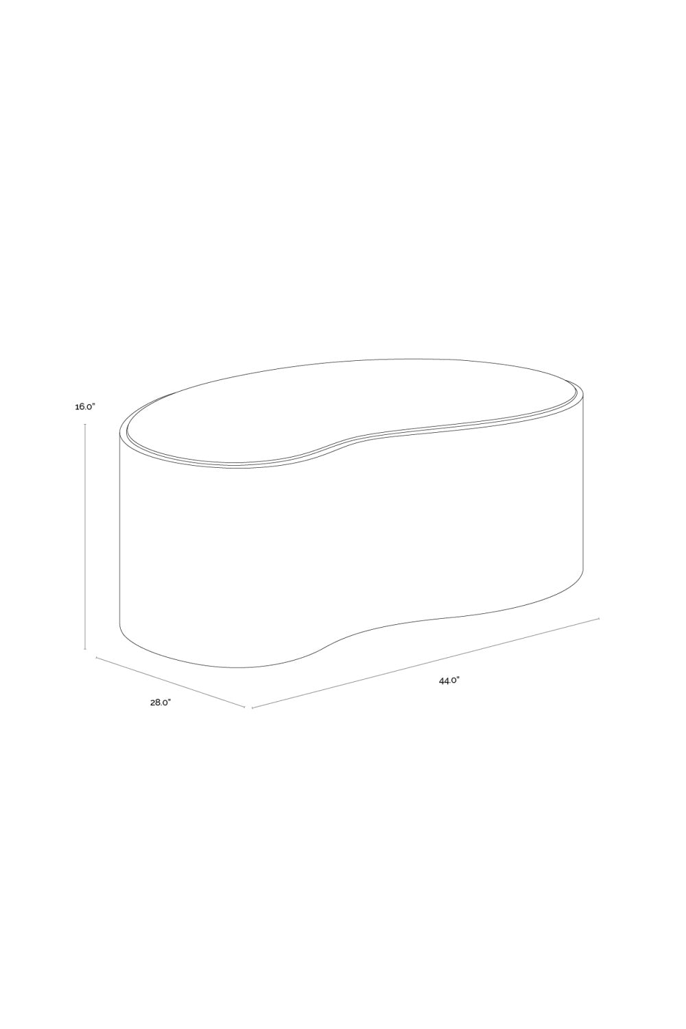Freeform Travertine-Look Indoor/Outdoor Coffee Table by Splendido Ishiko, alternate view 23
