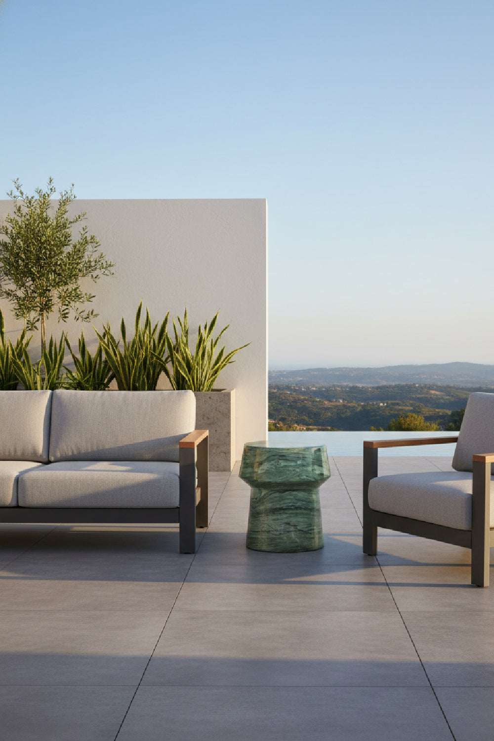 Marble Look Indoor/Outdoor End Table by Splendido Brie Side Table, alternate view 13