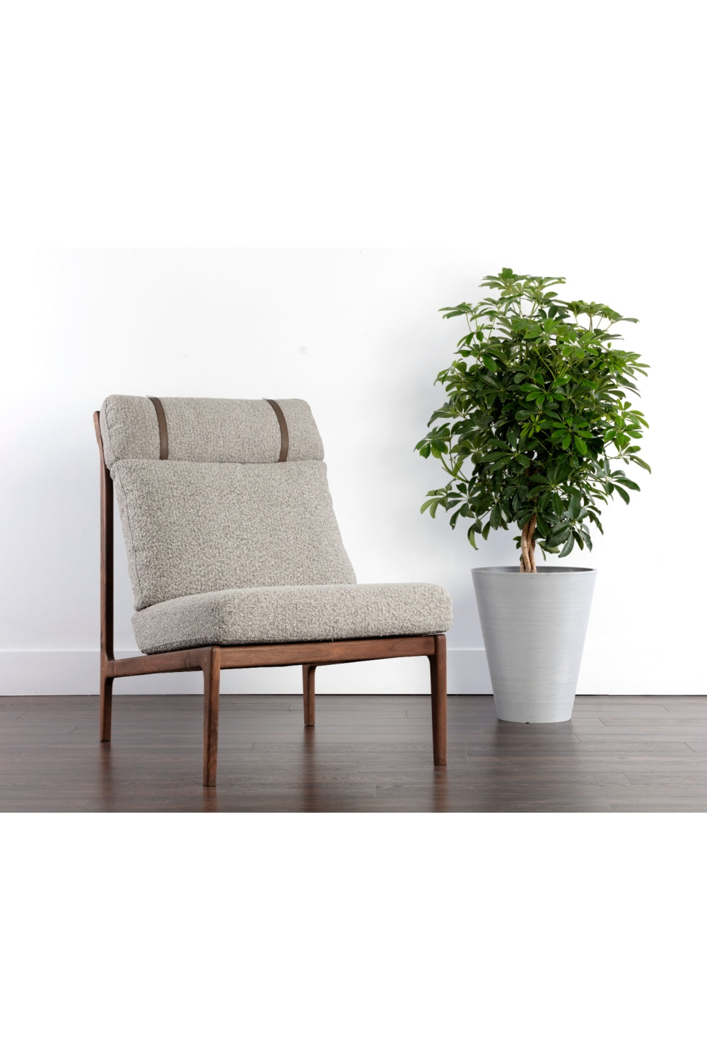 Gray Boucle Lounge Chair by Splendido Elanor Accent Chair, alternate view 9