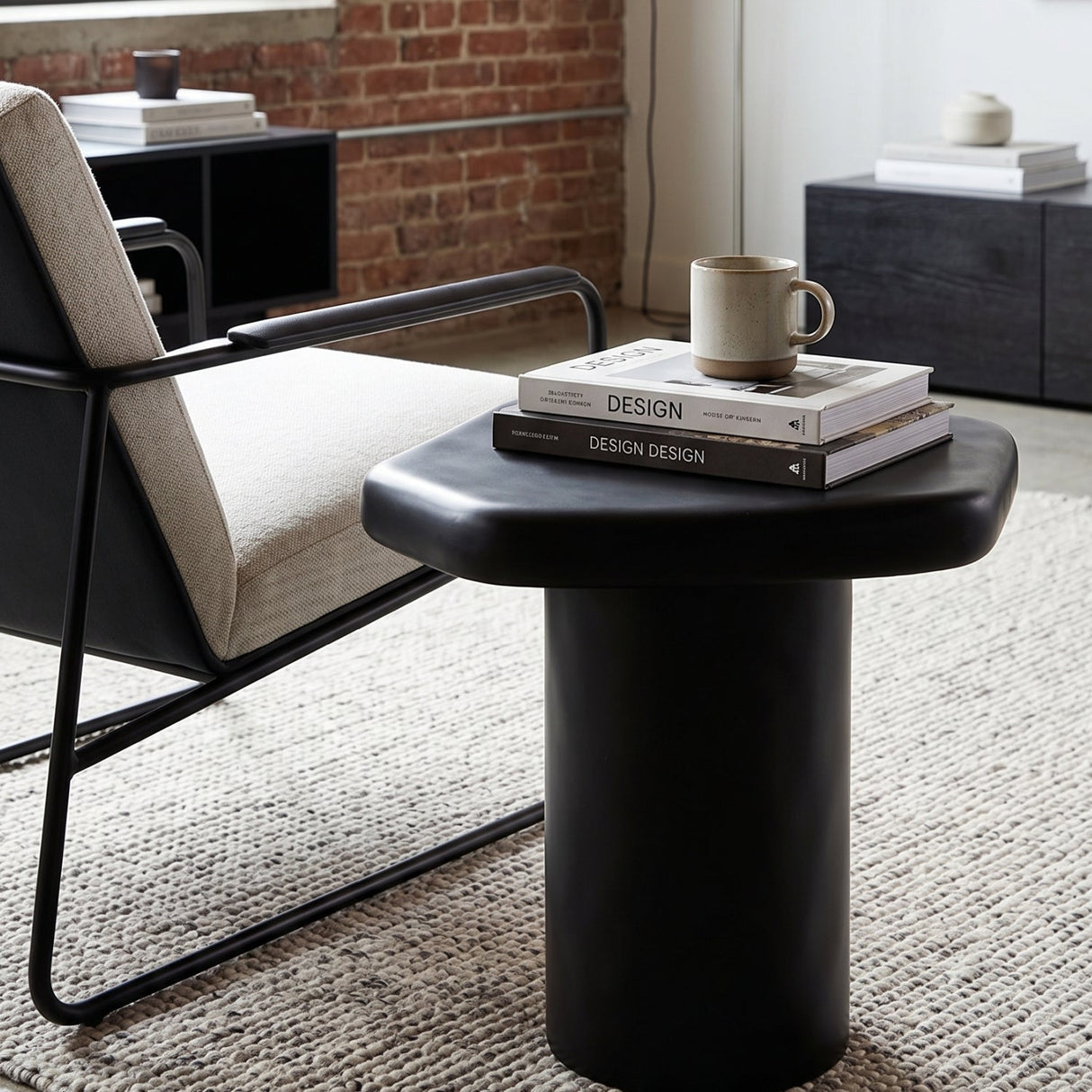 Black Organic-Shaped Indoor/Outdoor End Table by Splendido Detti Outdoor Side Table, alternate view 17