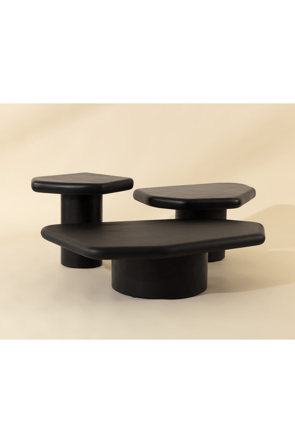 Black Organic-Shaped Indoor/Outdoor End Table by Splendido Detti Outdoor Side Table, alternate view 15
