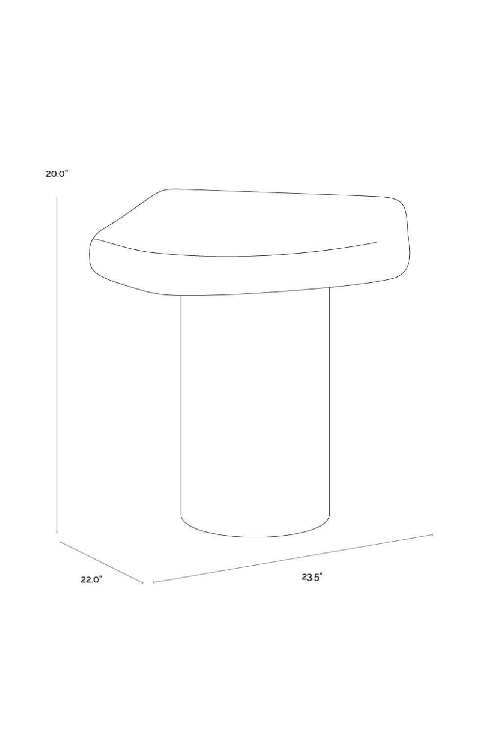 Black Organic-Shaped Indoor/Outdoor End Table by Splendido Detti Outdoor Side Table, alternate view 19