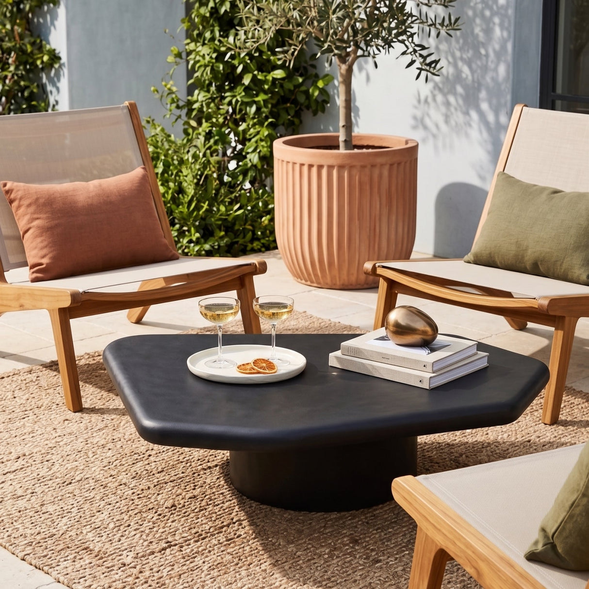 Black Concrete Indoor/Outdoor Coffee Table by Splendido Detti, alternate view 2