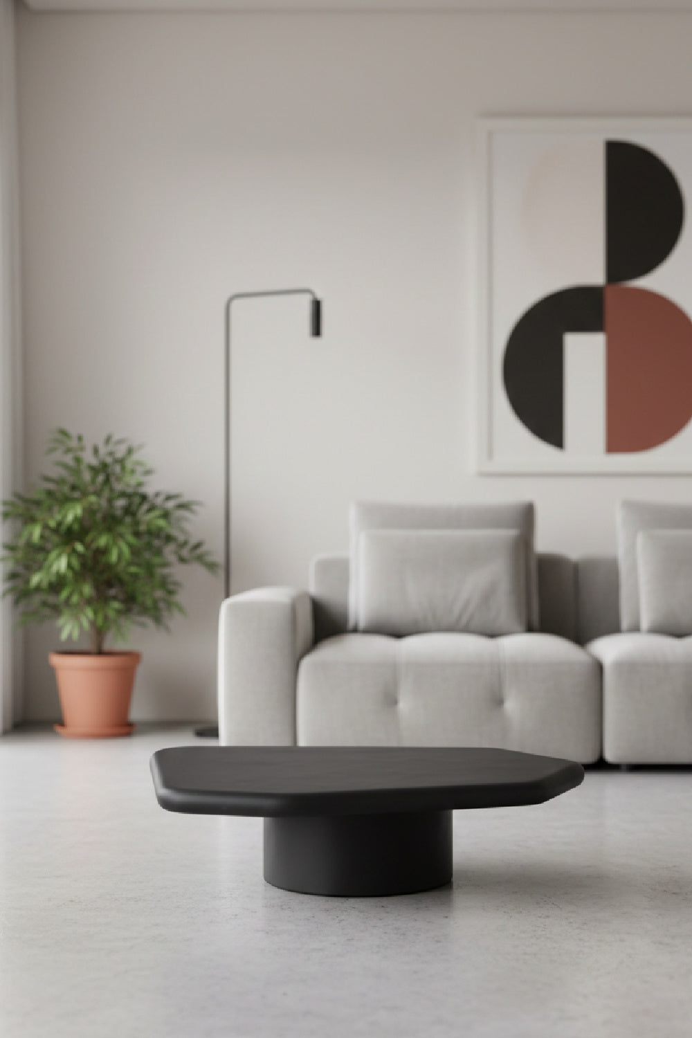 Black Concrete Indoor/Outdoor Coffee Table by Splendido Detti, alternate view 23
