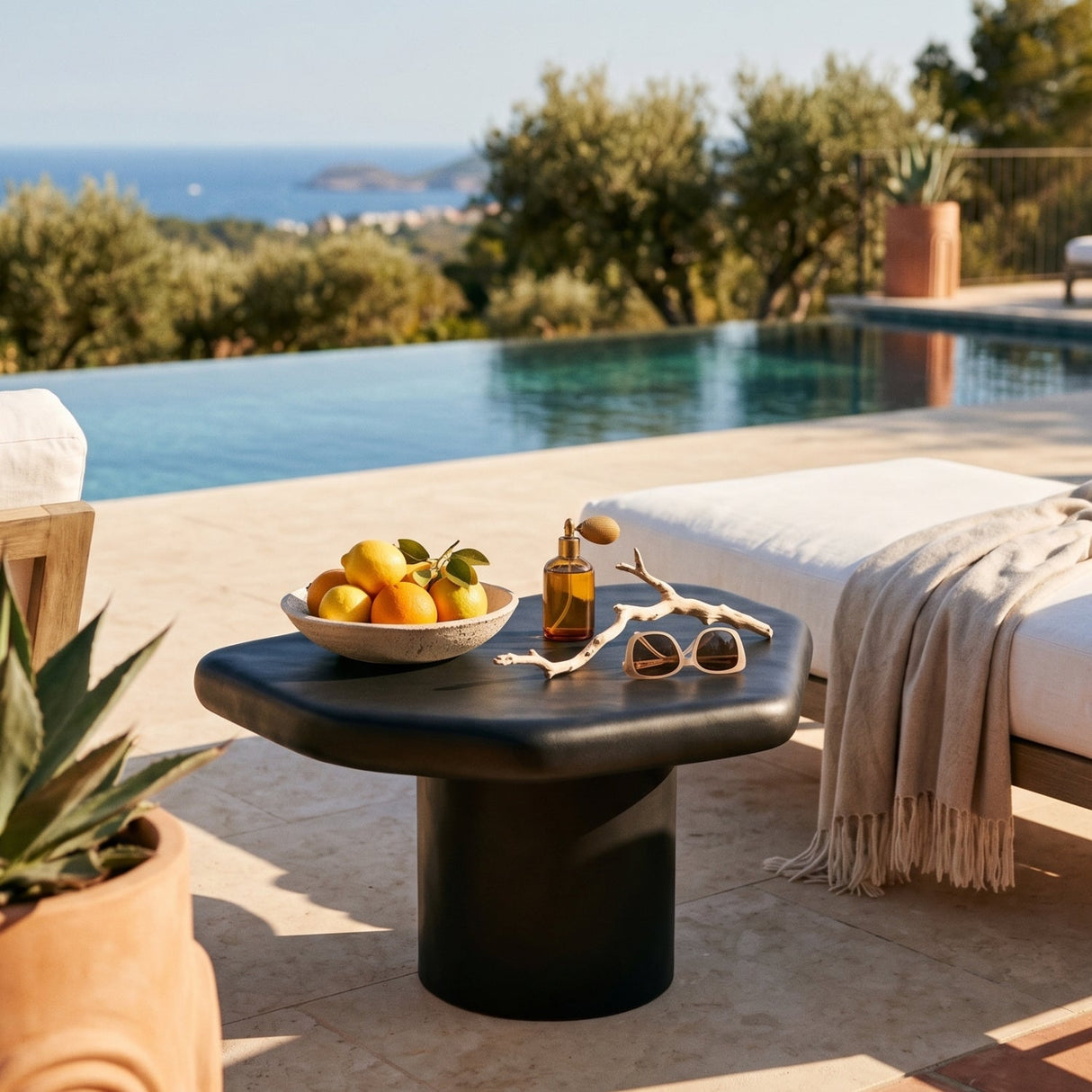 Black Concrete Indoor/Outdoor Coffee Table by Splendido Detti, alternate view 14
