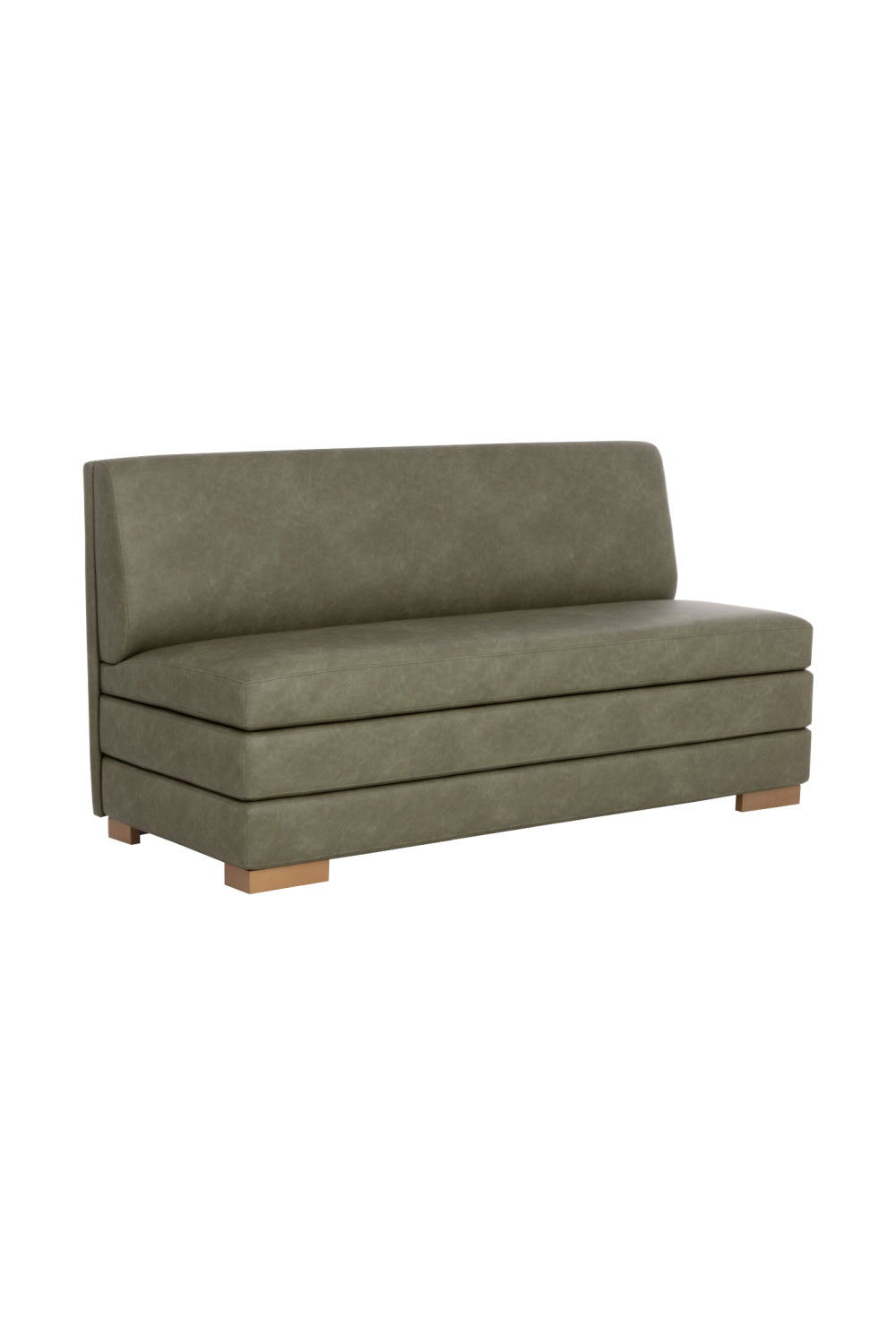 Green Leather Banquette by Splendido Radcliff Bench