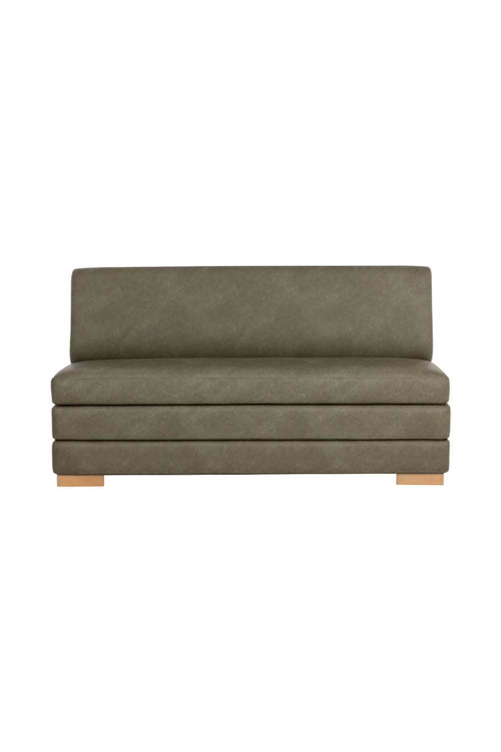 Green Leather Banquette by Splendido Radcliff Bench, alternate view 3