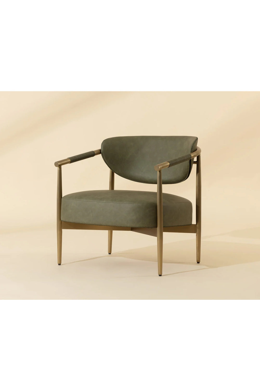 Gold-Framed Leather Lounge Chair by Splendido Heloise Accent Chair, alternate view 19