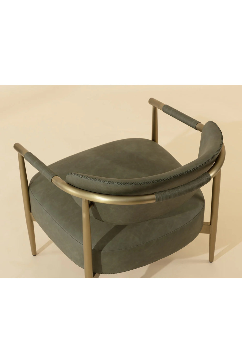 Gold-Framed Leather Lounge Chair by Splendido Heloise Accent Chair, alternate view 21