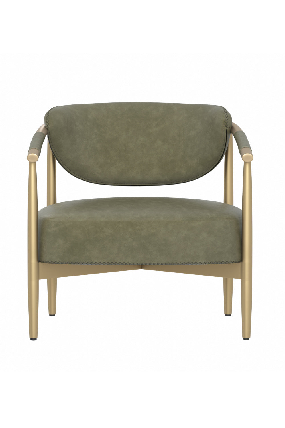 Gold-Framed Leather Lounge Chair by Splendido Heloise Accent Chair, alternate view 15