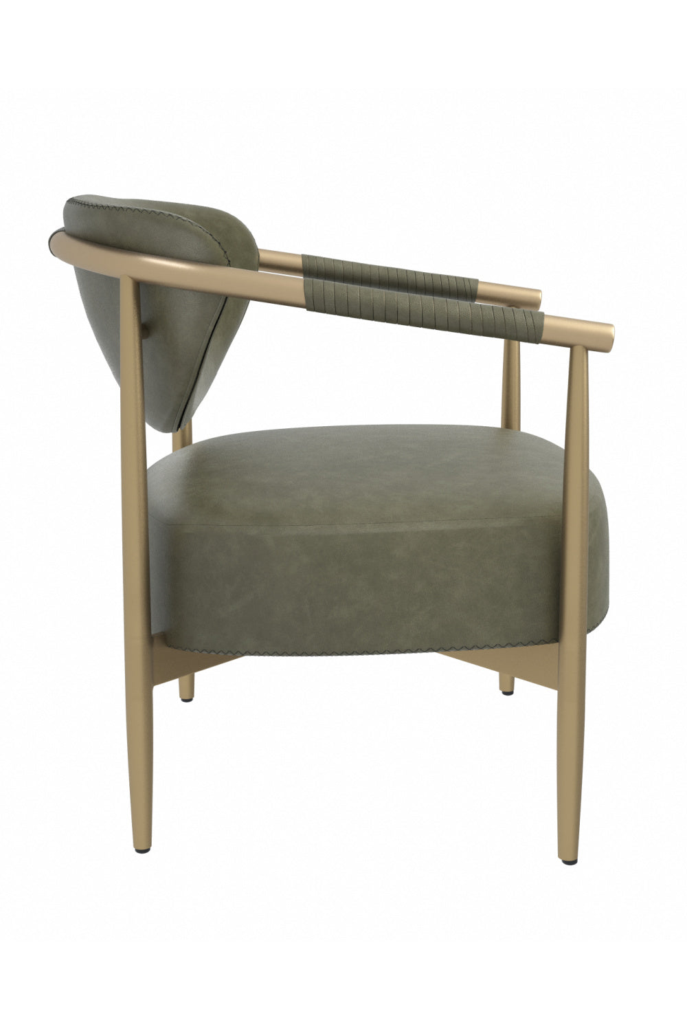 Gold-Framed Leather Lounge Chair by Splendido Heloise Accent Chair, alternate view 17