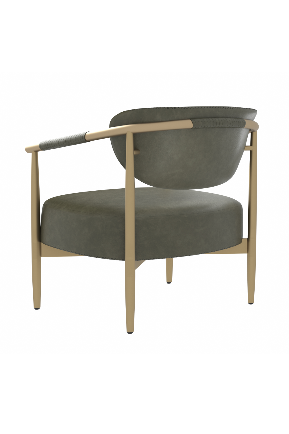 Gold-Framed Leather Lounge Chair by Splendido Heloise Accent Chair, alternate view 16