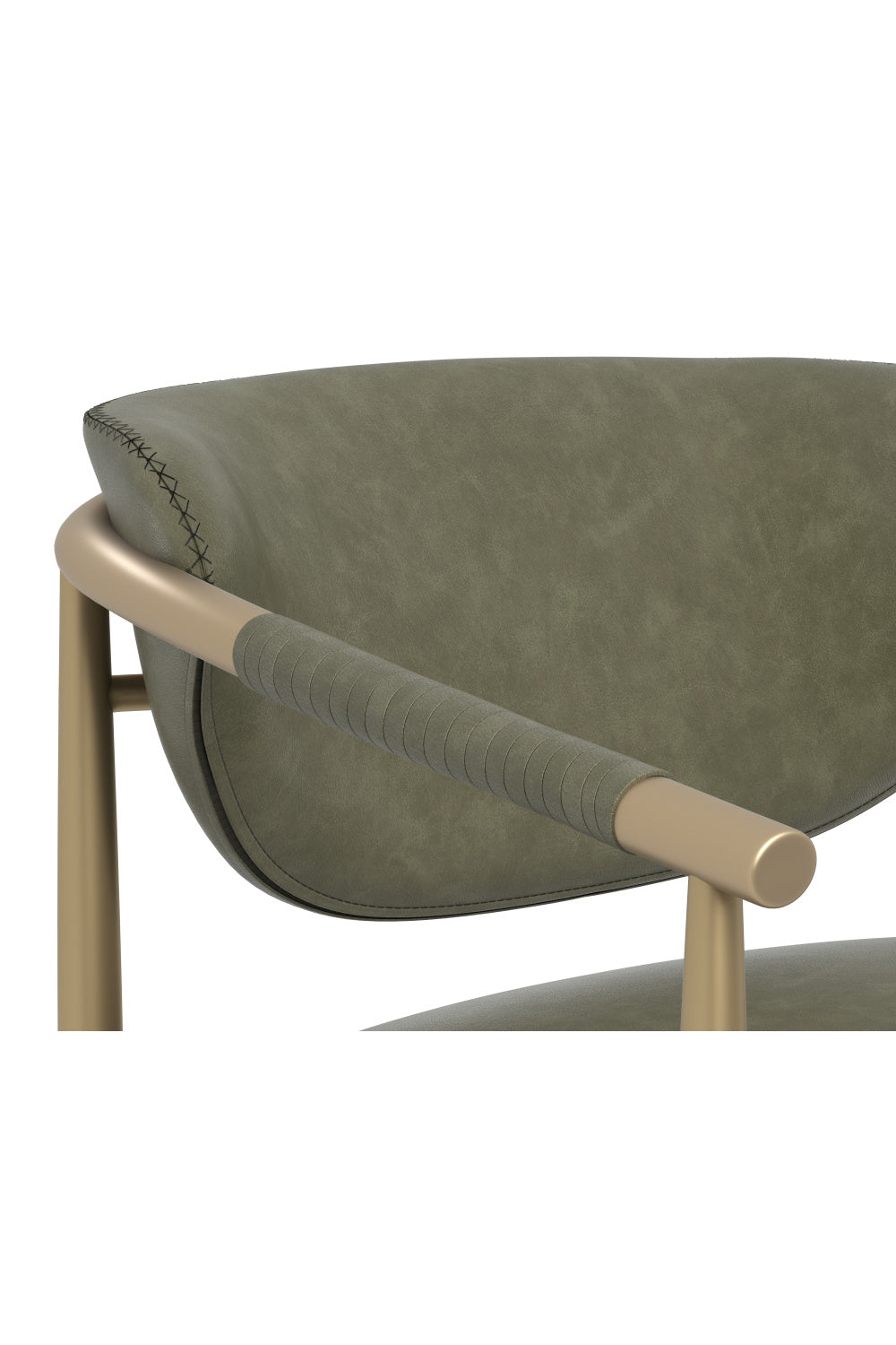 Gold-Framed Leather Lounge Chair by Splendido Heloise Accent Chair, alternate view 18