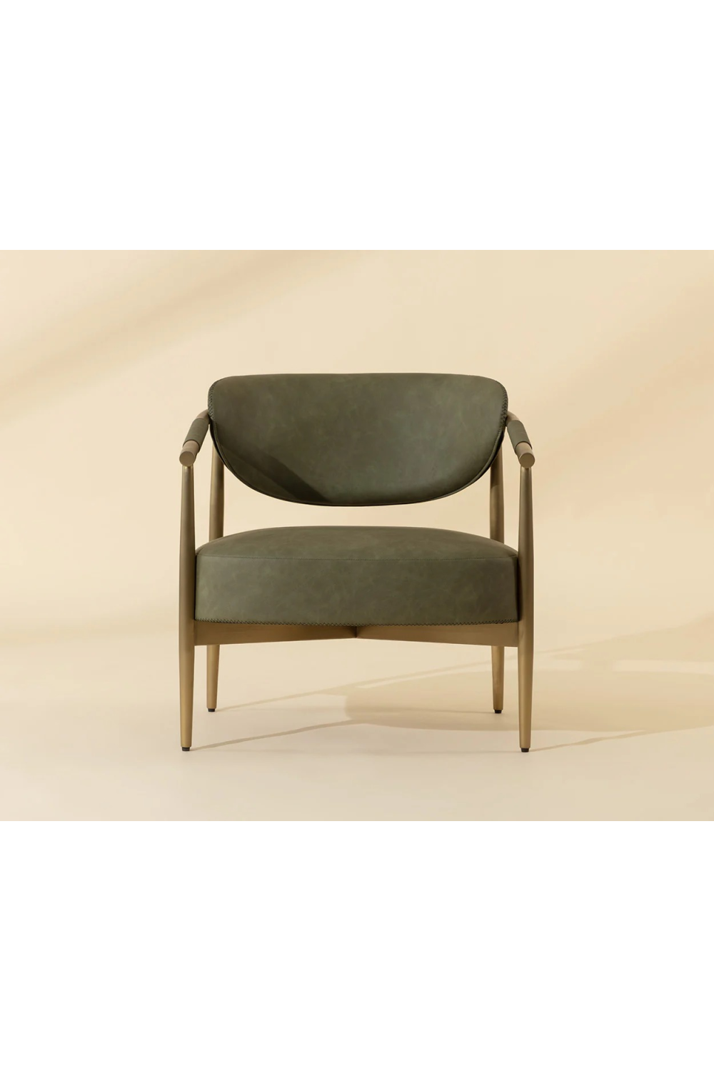 Gold-Framed Leather Lounge Chair by Splendido Heloise Accent Chair, alternate view 20